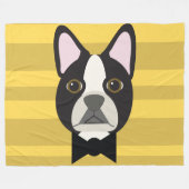 Boston Terrier Fleecedecke (Vorderseite (Horizontal))