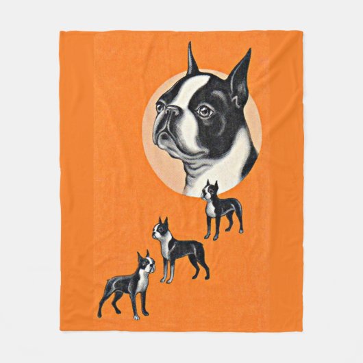 Boston Terrier Fleecedecke (Vorderseite)