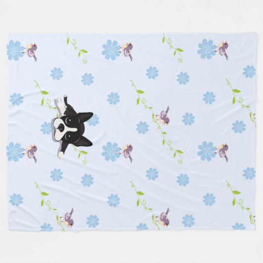 Boston Terrier Fleecedecke (Vorderseite (Horizontal))