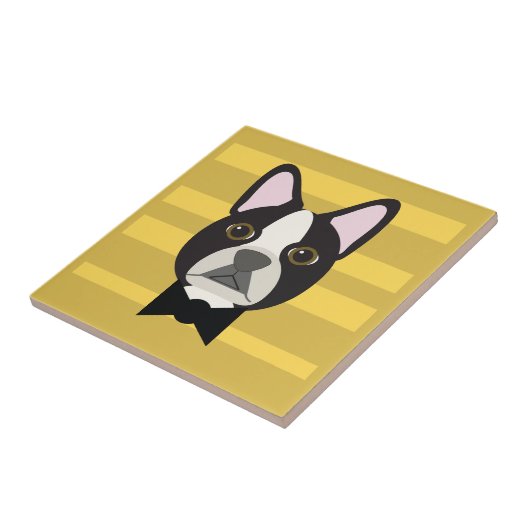 Boston Terrier Fliese (Seite)