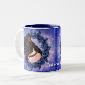 Boston Terrier Floral Wreath Personalisiert Zweifarbige Tasse (Vorderseite Links)