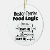 Boston Terrier Food Logic Keramik Ornament (Links)