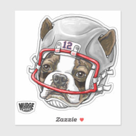 Boston Terrier Football Helmet 12 Aufkleber