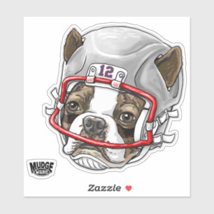 Boston Terrier Football Helmet 12 Aufkleber