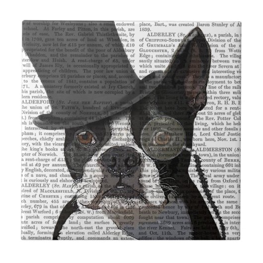 Boston Terrier, Formal Hound und Hat Fliese (Vorderseite)