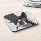 Boston Terrier, Formal Hound und Hat Getränkeuntersetzer (Linke Seite)