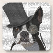 Boston Terrier, Formal Hound und Hat Getränkeuntersetzer (Vorderseite)
