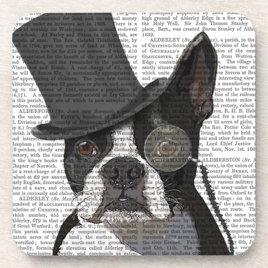 Boston Terrier, Formal Hound und Hat Getränkeuntersetzer (Vorderseite)