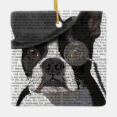 Boston Terrier, Formal Hound und Hat Keramikornament (Vorderseite)