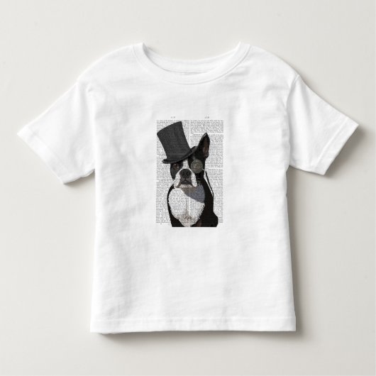 Boston Terrier, Formal Hound und Hat Kleinkind T-shirt (Vorderseite)