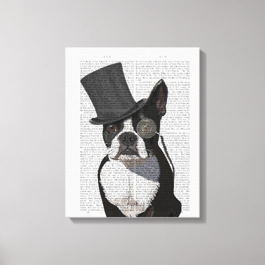 Boston Terrier, Formal Hound und Hat Leinwanddruck (Vorderseite)