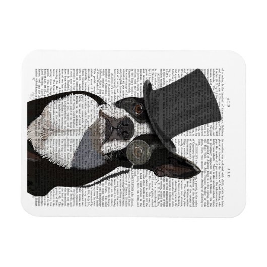 Boston Terrier, Formal Hound und Hat Magnet (Horizontal)