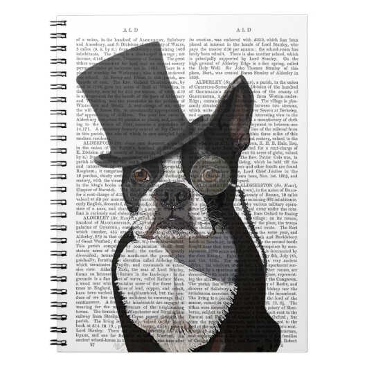 Boston Terrier, Formal Hound und Hat Notizblock (Vorderseite)