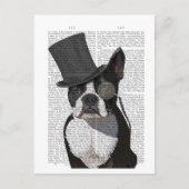 Boston Terrier, Formal Hound und Hat Postkarte (Vorderseite)