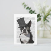 Boston Terrier, Formal Hound und Hat Postkarte (Stehend Vorderseite)