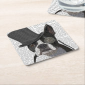 Boston Terrier, Formal Hound und Hat Rechteckiger Pappuntersetzer (angewinkelt)