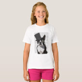 Boston Terrier, Formal Hound und Hat T-Shirt (Vorne ganz)