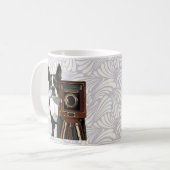 Boston Terrier Fotograf 2 Kaffeetasse (Vorderseite Links)