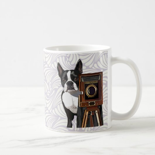 Boston Terrier Fotograf 2 Kaffeetasse (Rechts)