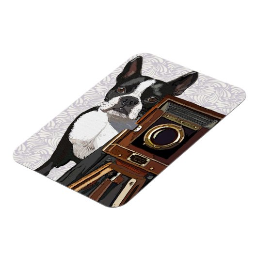 Boston Terrier Fotograf 2 Magnet (Linke Seite)