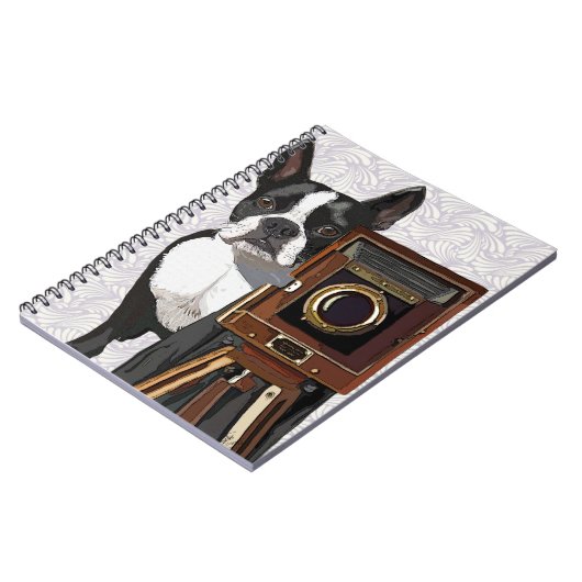 Boston Terrier Fotograf 2 Notizblock (Linke Seite)