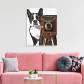 Boston Terrier Fotograf Leinwanddruck (Insitu (Wohnzimmer))