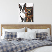 Boston Terrier Fotograf Leinwanddruck (Insitu (Schlafzimmer))