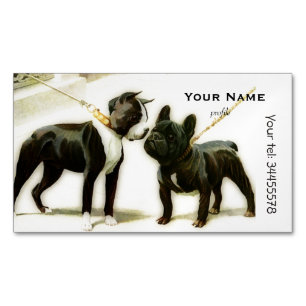 BOSTON TERRIER & FRANZÖSISCHER BULLDOG MAGNETISCHE VISITENKARTE