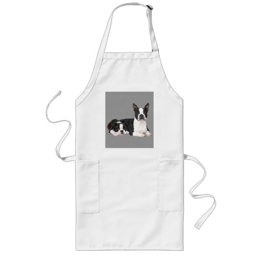 Boston-Terrier-Freund-Schürze Lange Schürze (Vorne)