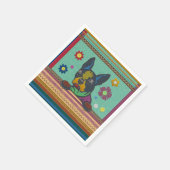 Boston Terrier Fun Scrapbook Style Serviette (Ecke)
