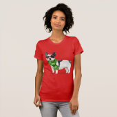 Boston Terrier Funny Christmas Fleas Navidog T-Shi T-Shirt (Vorne ganz)