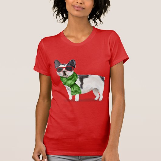 Boston Terrier Funny Christmas Fleas Navidog T-Shi T-Shirt (Vorderseite)