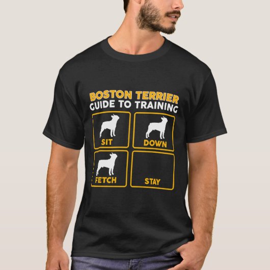 Boston Terrier Funny Guide to Training T-Shirt (Vorderseite)