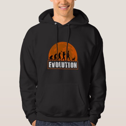 Boston Terrier Funny Human Evolution Hoodie (Vorderseite)