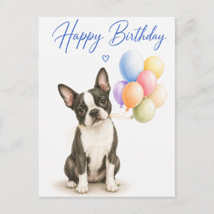 Boston Terrier Geburtstag Postkarte