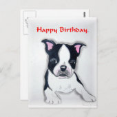 Boston Terrier Geburtstagskarte Postkarte (Vorne/Hinten)