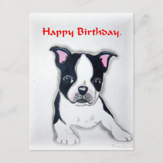 Boston Terrier Geburtstagskarte Postkarte