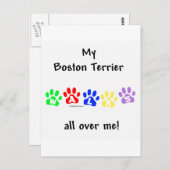 Boston Terrier geht durch mich Postkarte (Vorne/Hinten)