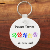 Boston Terrier geht durch mich - Schlüsselanhänger (Vorderseite)
