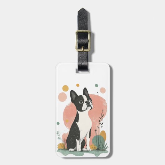 Boston Terrier Gepäckanhänger (Vorderseite vertikal)