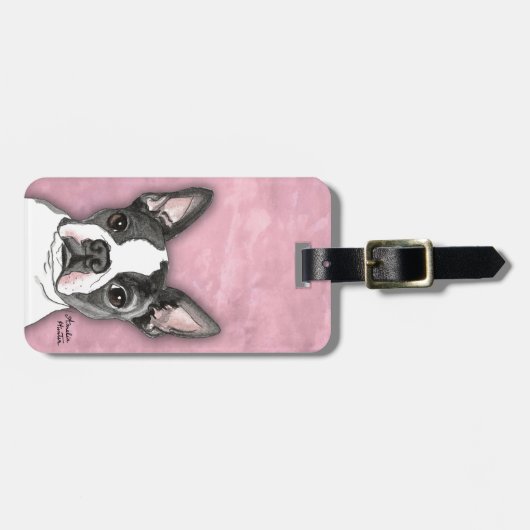 Boston Terrier Gepäckanhänger (Vorderseite horizontal)