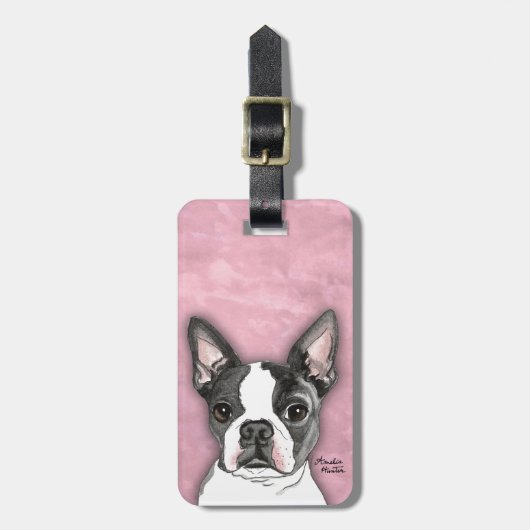 Boston Terrier Gepäckanhänger (Vorderseite vertikal)