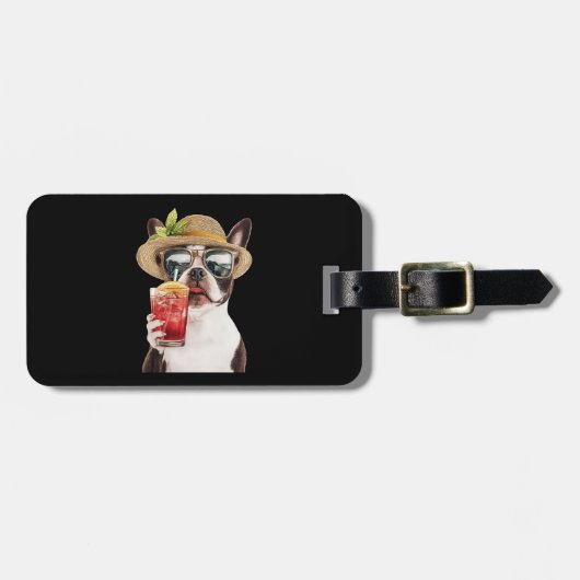 Boston Terrier Gepäckanhänger (Vorderseite horizontal)