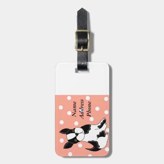 Boston Terrier Gepäckanhänger (Vorderseite vertikal)