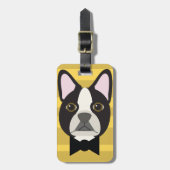Boston Terrier Gepäckanhänger (Vorderseite vertikal)