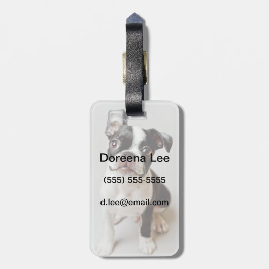 Boston Terrier Gepäckanhänger (Rückseite vertikal)