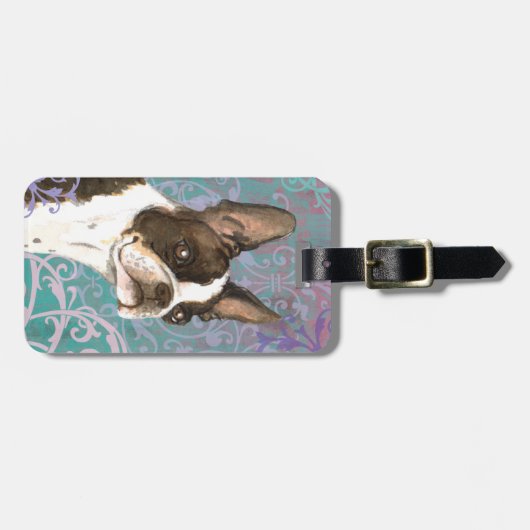 Boston Terrier Gepäckanhänger (Vorderseite horizontal)