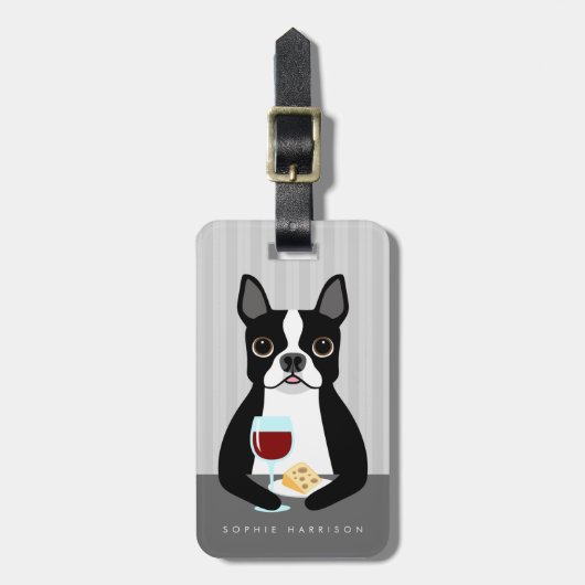 Boston Terrier-Gepäckanhänger Gepäckanhänger (Vorderseite vertikal)
