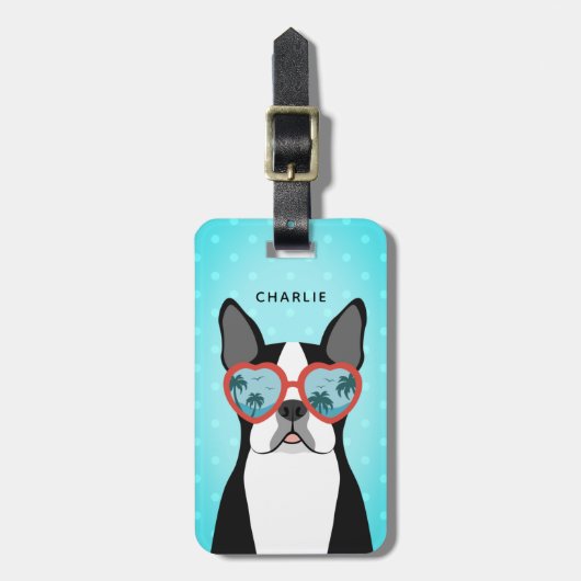 Boston Terrier-Gepäckanhänger Gepäckanhänger (Vorderseite vertikal)