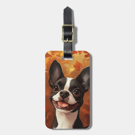 Boston Terrier-Gepäckanhänger Gepäckanhänger (Vorderseite vertikal)